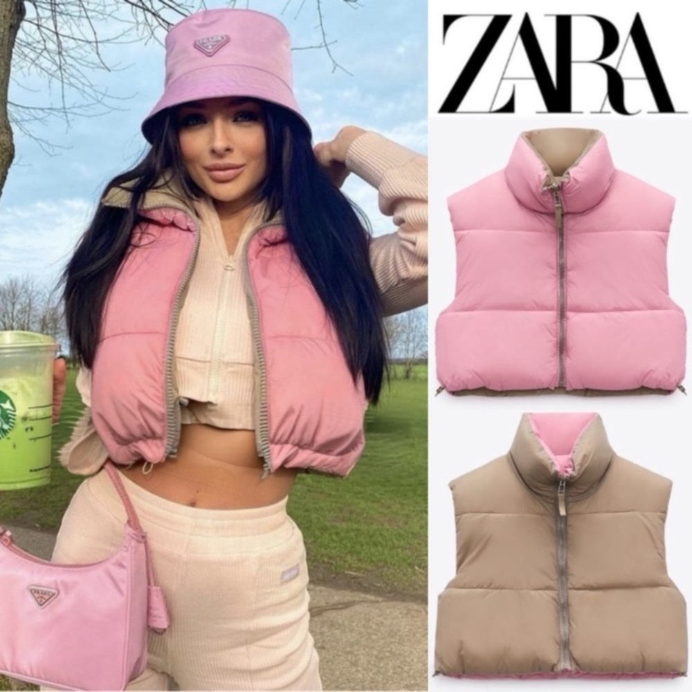 NWT Zara reversible & water repellent jacket, zip for closure size L to XL